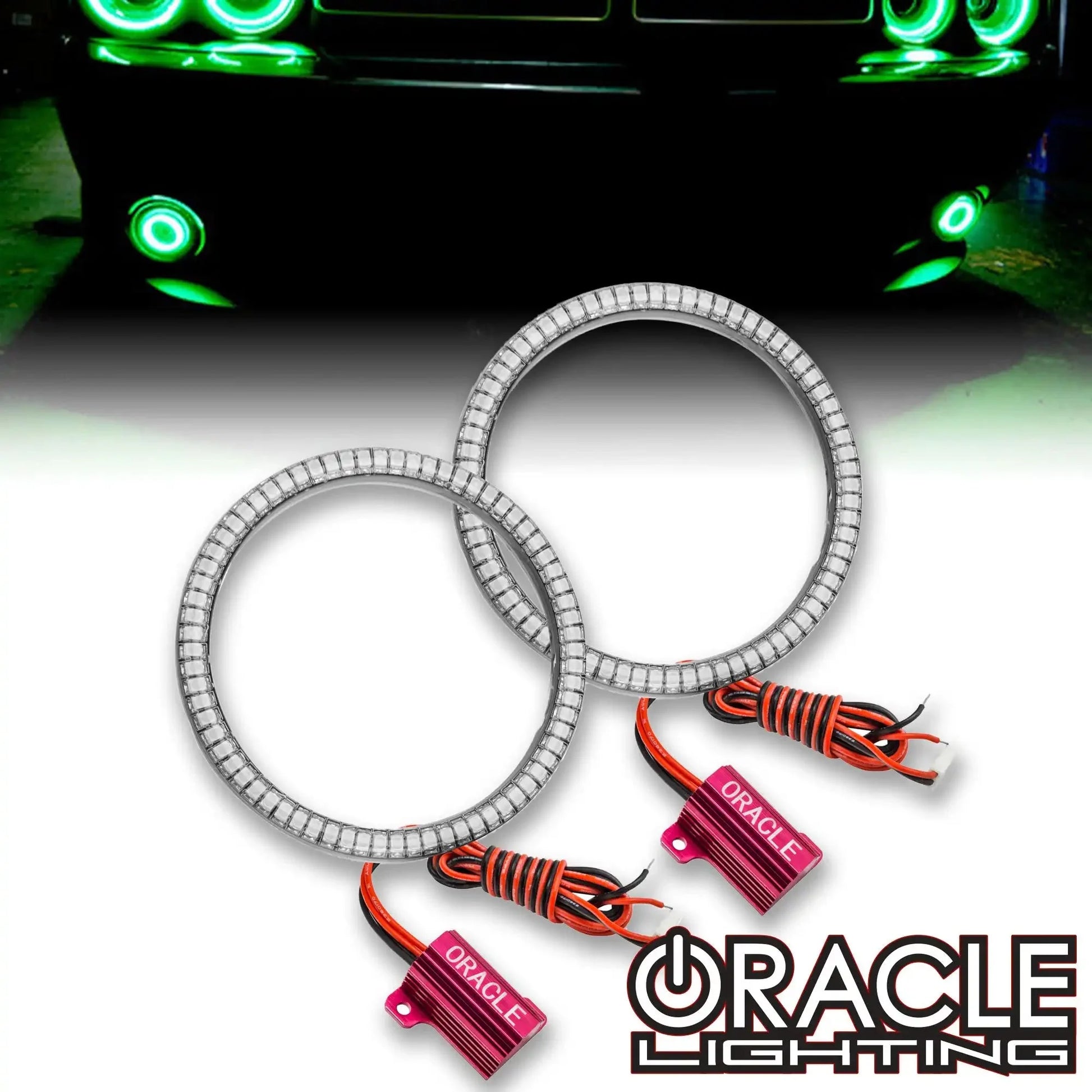 ORACLE Lighting 2015-2023 Dodge Challenger LED Surface Mount Projector Fog Halo Kit by ORACLE Lighting