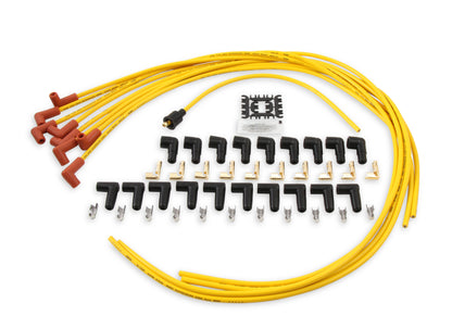 Spark Plug Wire Set - 8mm - Yellow with Orange 90 Deg Boots by ACCEL