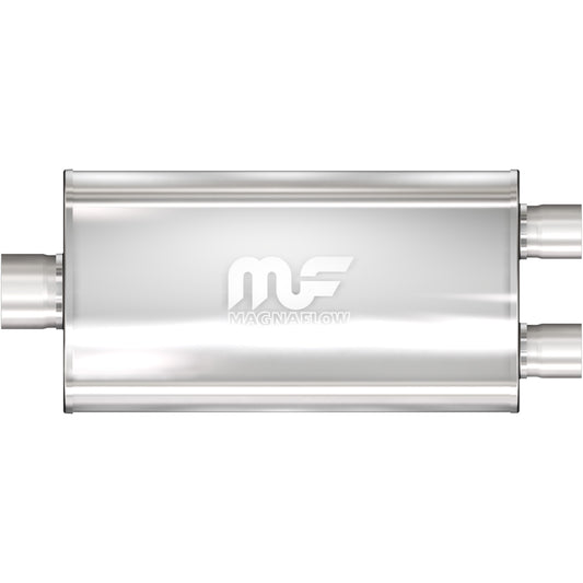 Straight-Through Performance Muffler; 3/2.5in. Center/Dual; 5x22x11 Body by MagnaFlow Exhaust Products