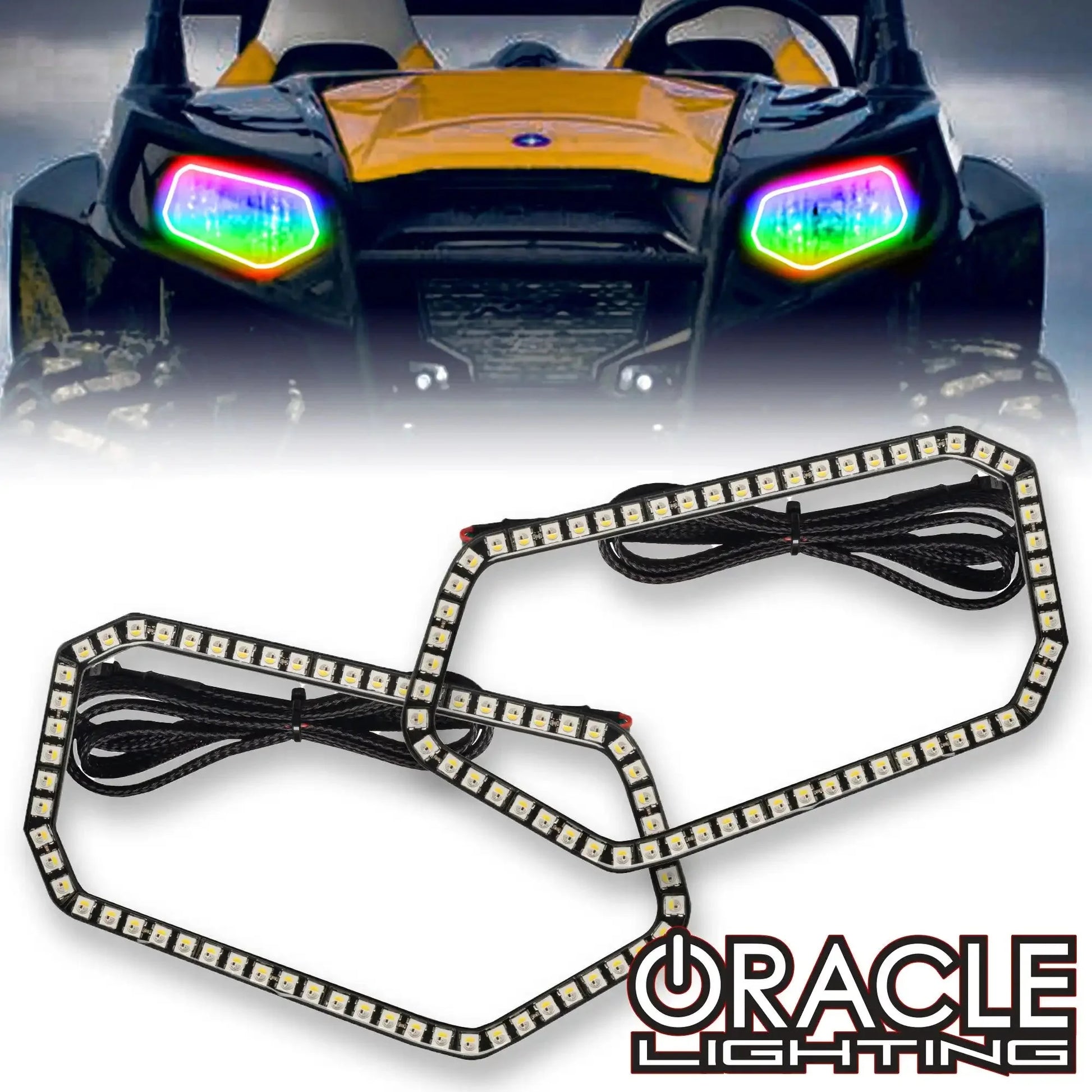 ORACLE Lighting 2008-2019 Polaris RZR 570/800/900 Dynamic ColorSHIFT RGB+W Headlight Halo Kit by ORACLE Lighting