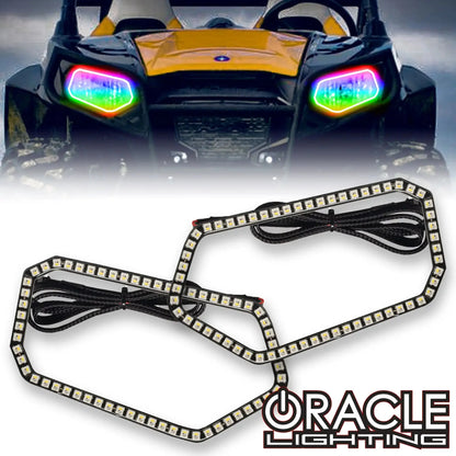 ORACLE Lighting 2008-2019 Polaris RZR 570/800/900 Dynamic ColorSHIFT RGB+W Headlight Halo Kit by ORACLE Lighting