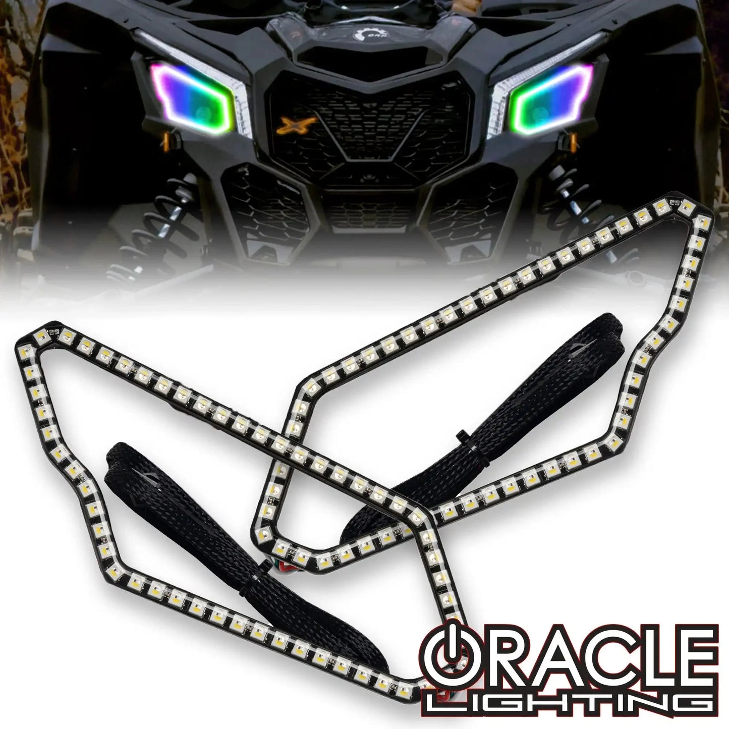 ORACLE Lighting 2017-2023 Can-Am Maverick X3 Dynamic ColorSHIFT RGB+W Headlight Halo Kit by ORACLE Lighting