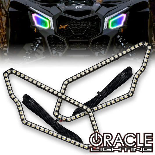 ORACLE Lighting 2017-2023 Can-Am Maverick X3 Dynamic ColorSHIFT RGB+W Headlight Halo Kit by ORACLE Lighting