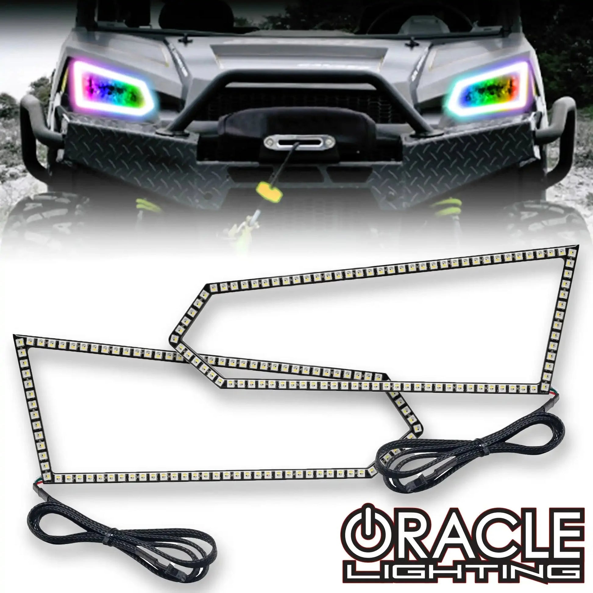ORACLE Lighting 2014-2019 Polaris Ranger 570/900/1000 Dynamic ColorSHIFT RGB+W Headlight Halo Kit by ORACLE Lighting