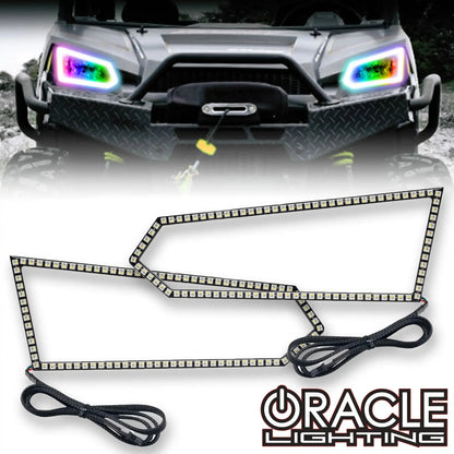 ORACLE Lighting 2014-2019 Polaris Ranger 570/900/1000 Dynamic ColorSHIFT RGB+W Headlight Halo Kit by ORACLE Lighting