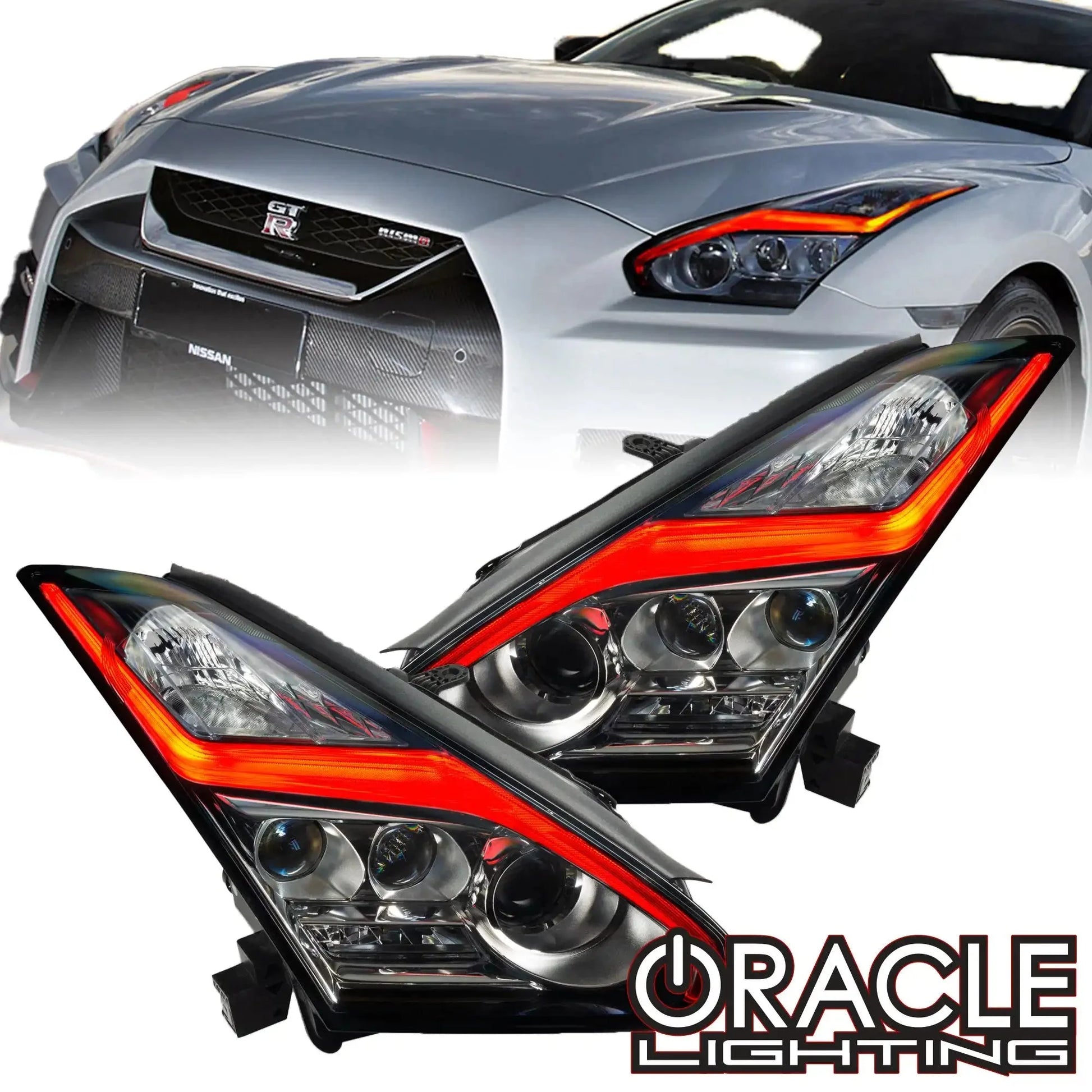 ORACLE Lighting 2015-2024 Nissan GT-R ColorSHIFT "Lightning Bolt" RGB+W Headlight DRL Upgrade Kit by ORACLE Lighting