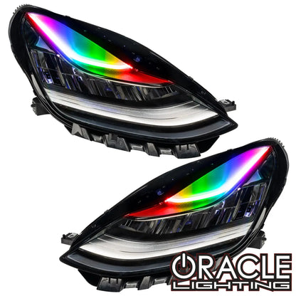 2017–20 Tesla Model 3 Headlights ColorSHIFT DRL Upgrade by ORACLE Lighting