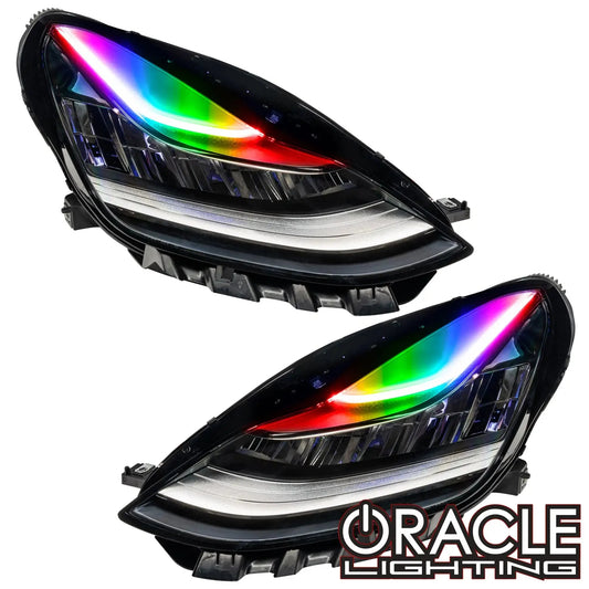 2017–20 Tesla Model 3 Headlights ColorSHIFT DRL Upgrade by ORACLE Lighting