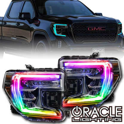 ORACLE Lighting 2019-2022 GMC Sierra 1500 ColorSHIFT RGB+W Headlight DRL Upgrade Kit by ORACLE Lighting