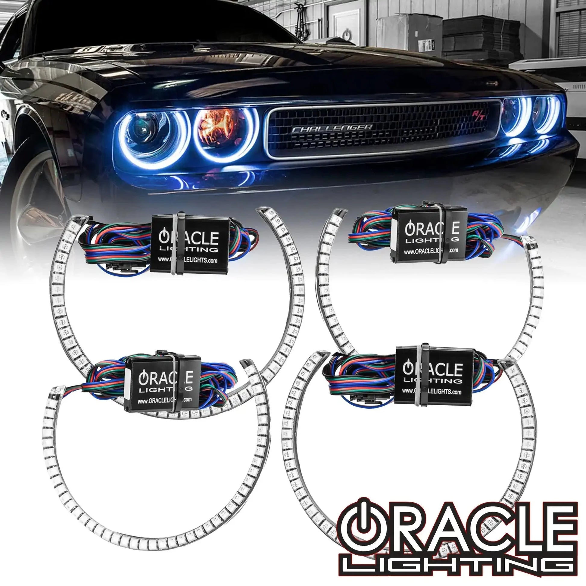 ORACLE Lighting 2008-2014 Dodge Challenger Headlight Halo Kit - Surface Mount by ORACLE Lighting