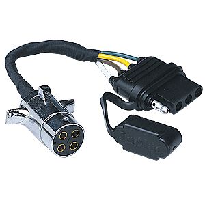 4 Pole Round To 4 Wire Flat Flexible Wire With Dust Cover by Husky Towing