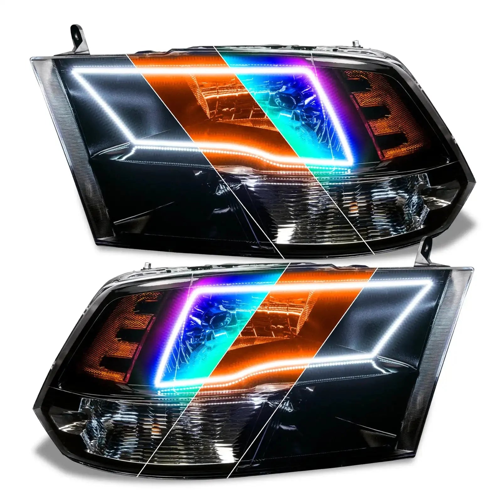 ORACLE Lighting 2009-2018 Ram RGB+A ColorSHIFT+ Switchback Quad Headlight Halo Kit by ORACLE Lighting