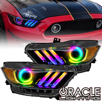 ORACLE Lighting 2015-2017 Ford Mustang V6/GT/Shelby Dynamic ColorSHIFT RGB+A DRL Upgrade w/Halo Kit by ORACLE Lighting