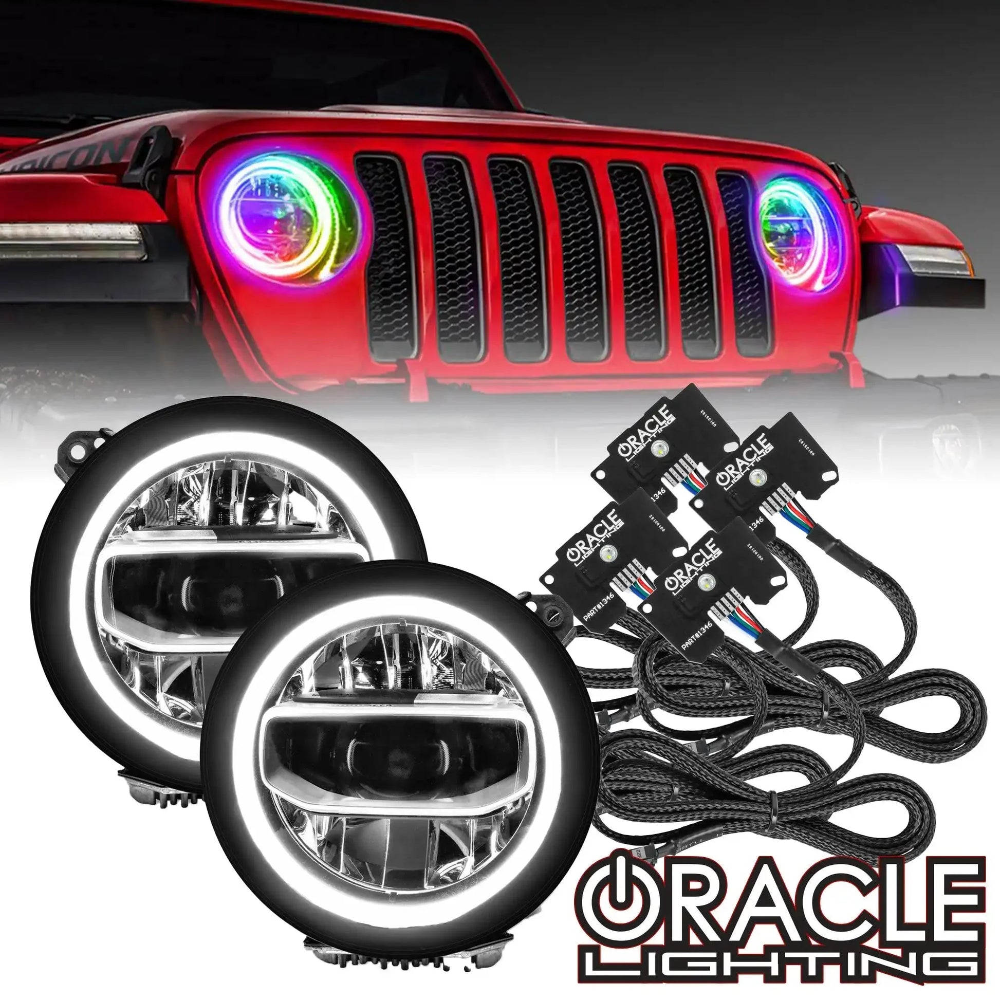 ORACLE Lighting Jeep Wrangler JL ColorSHIFT RGB+W Headlight DRL Upgrade Kit by ORACLE Lighting