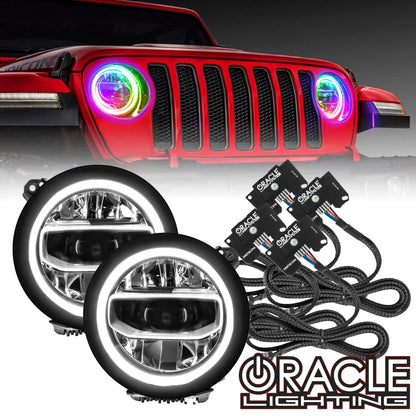 ORACLE Lighting Jeep Wrangler JL ColorSHIFT RGB+W Headlight DRL Upgrade Kit by ORACLE Lighting