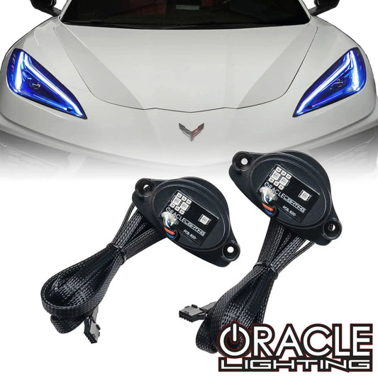 ORACLE Lighting 2020-2025 Chevrolet C8 Corvette ColorSHIFT RGB+A LED Headlight DRL Upgrade by ORACLE Lighting