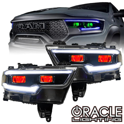 ORACLE Lighting 2019-2024 Ram 1500 ColorSHIFT Headlight Demon Eye Kit - LED Projector Headlights by ORACLE Lighting