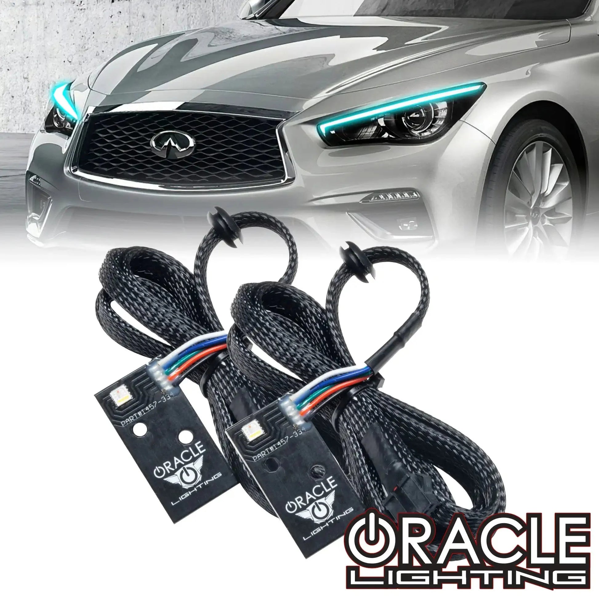 ORACLE Lighting 2014-2024 Infiniti Q50 ColorSHIFT RGB+W Headlight DRL Upgrade Kit by ORACLE Lighting