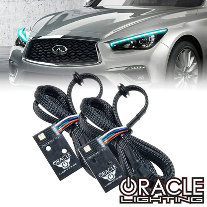 ORACLE Lighting 2014-2024 Infiniti Q50 ColorSHIFT RGB+W Headlight DRL Upgrade Kit by ORACLE Lighting