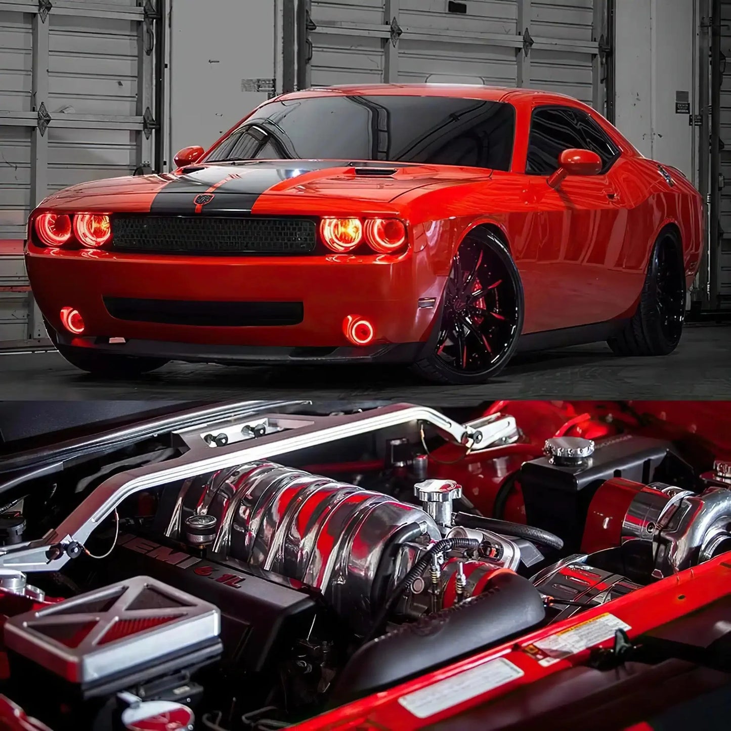 2008-2014 Dodge Challenger Dynamic ColorSHIFT Surface Mount Headlight & Fog Light Halo Kit - COMBO by ORACLE Lighting