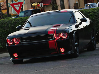 2008-2014 Dodge Challenger Dynamic ColorSHIFT Surface Mount Headlight & Fog Light Halo Kit - COMBO by ORACLE Lighting