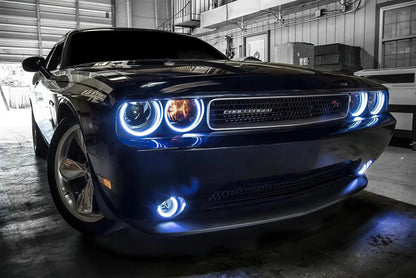 2008-2014 Dodge Challenger Dynamic ColorSHIFT Surface Mount Headlight & Fog Light Halo Kit - COMBO by ORACLE Lighting