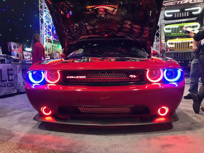 2008-2014 Dodge Challenger Dynamic ColorSHIFT Surface Mount Headlight & Fog Light Halo Kit - COMBO by ORACLE Lighting