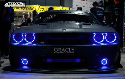 2008-2014 Dodge Challenger Dynamic ColorSHIFT Surface Mount Headlight & Fog Light Halo Kit - COMBO by ORACLE Lighting