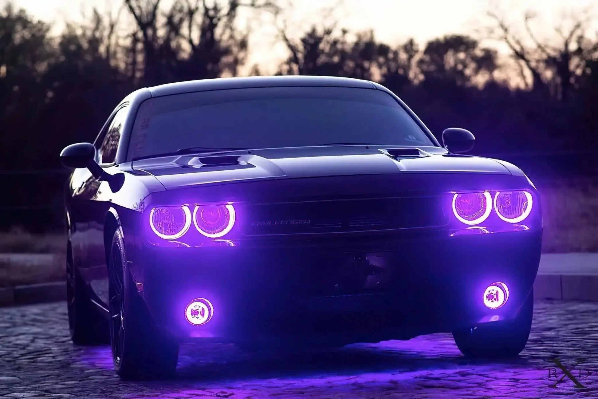 2008-2014 Dodge Challenger Dynamic ColorSHIFT Surface Mount Headlight & Fog Light Halo Kit - COMBO by ORACLE Lighting