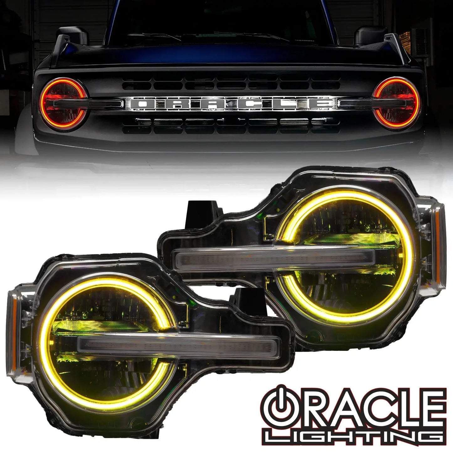 ORACLE Lighting 2021-2025 Ford Bronco ColorSHIFT RGB+W Headlight Halo Upgrade Kit by ORACLE Lighting