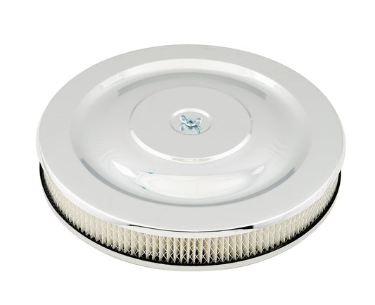 Mr. Gasket Air Cleaner - 14 Inch Diameter x 2-1/4 Inch Tall - Chrome by Mr Gasket