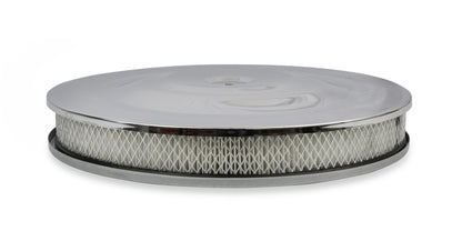 Mr. Gasket Air Cleaner - 14 Inch Diameter x 2-1/4 Inch Tall - Chrome by Mr Gasket