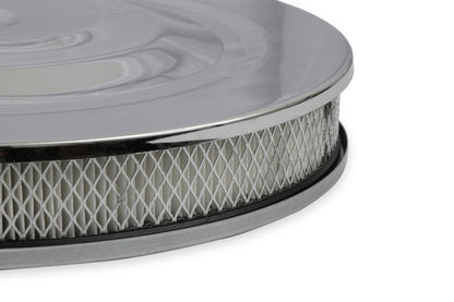 Mr. Gasket Air Cleaner - 14 Inch Diameter x 2-1/4 Inch Tall - Chrome by Mr Gasket