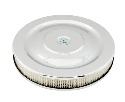 Mr. Gasket Air Cleaner - 14 Inch Diameter x 2-1/4 Inch Tall - Chrome by Mr Gasket