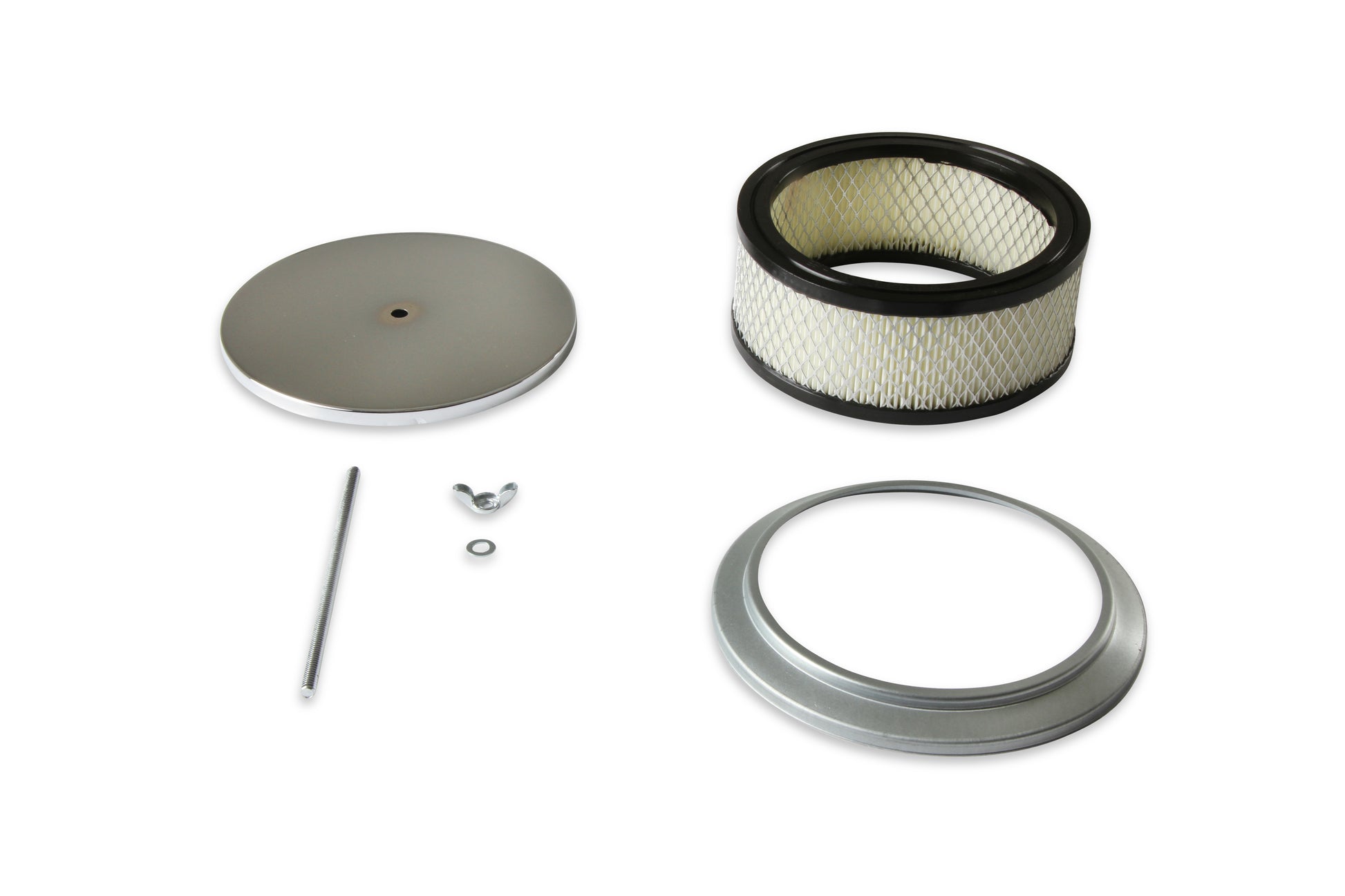 Mr. Gasket Air Cleaner - 6-1/2 Inch Diameter, 2-7/16 Inch Tall - Chrome by Mr Gasket