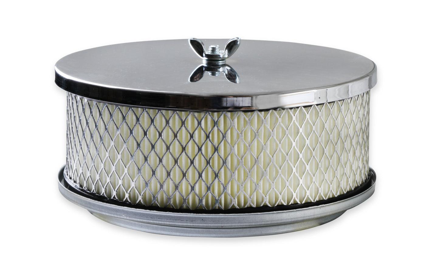 Mr. Gasket Air Cleaner - 6-1/2 Inch Diameter, 2-7/16 Inch Tall - Chrome by Mr Gasket
