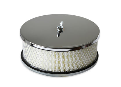 Mr. Gasket Air Cleaner - 6-1/2 Inch Diameter, 2-7/16 Inch Tall - Chrome by Mr Gasket