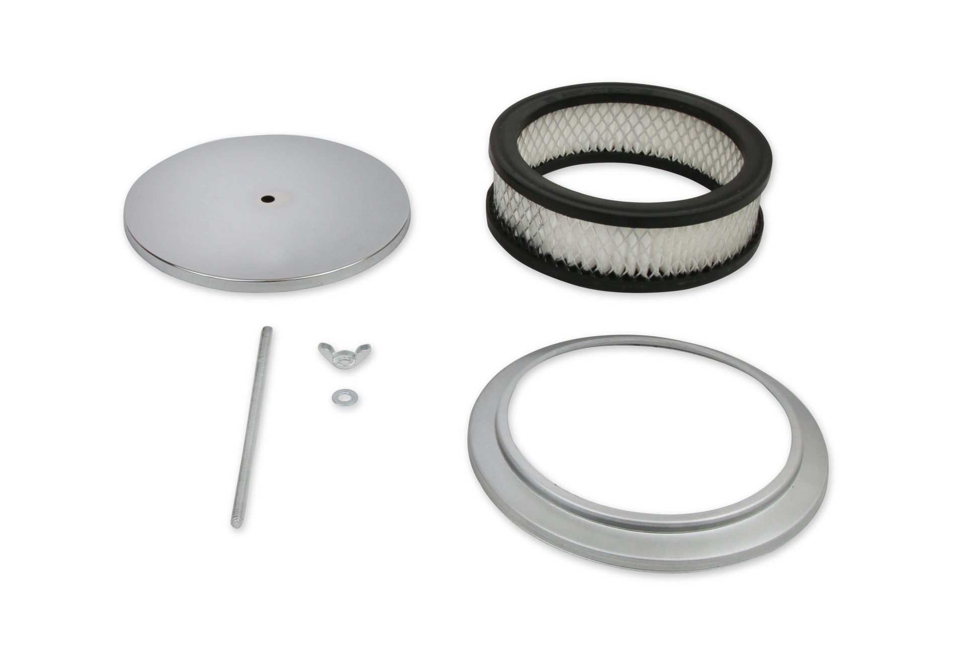 Mr. Gasket Air Cleaner - 6-1/2 Inch Diameter, 2 Inch Tall - Chrome by Mr Gasket