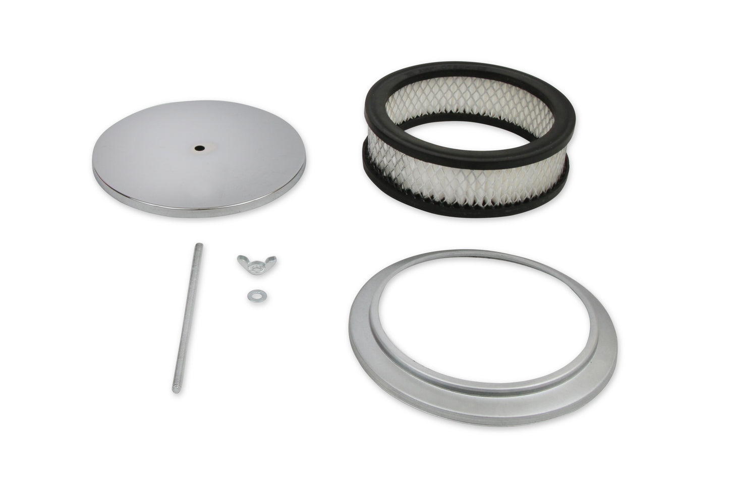 Mr. Gasket Air Cleaner - 6-1/2 Inch Diameter, 2 Inch Tall - Chrome by Mr Gasket