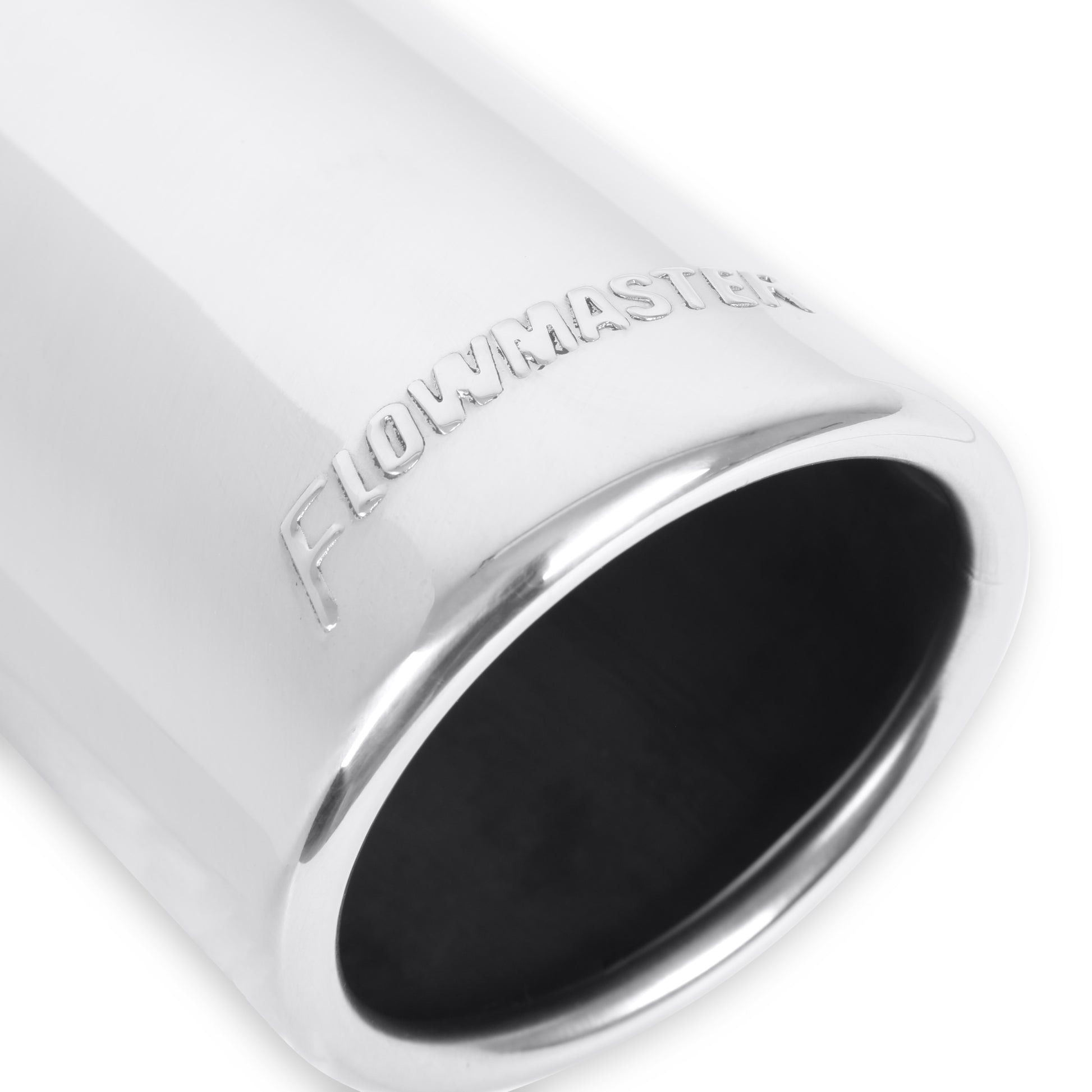 Exhaust Tip - 3.00 in. Rolled Angle Polished SS Fits 2.50 in. Tubing - clamp on by Flowmaster