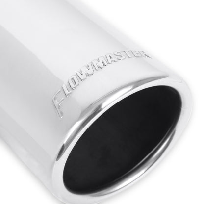 Exhaust Tip - 3.00 in. Rolled Angle Polished SS Fits 2.50 in. Tubing - clamp on by Flowmaster