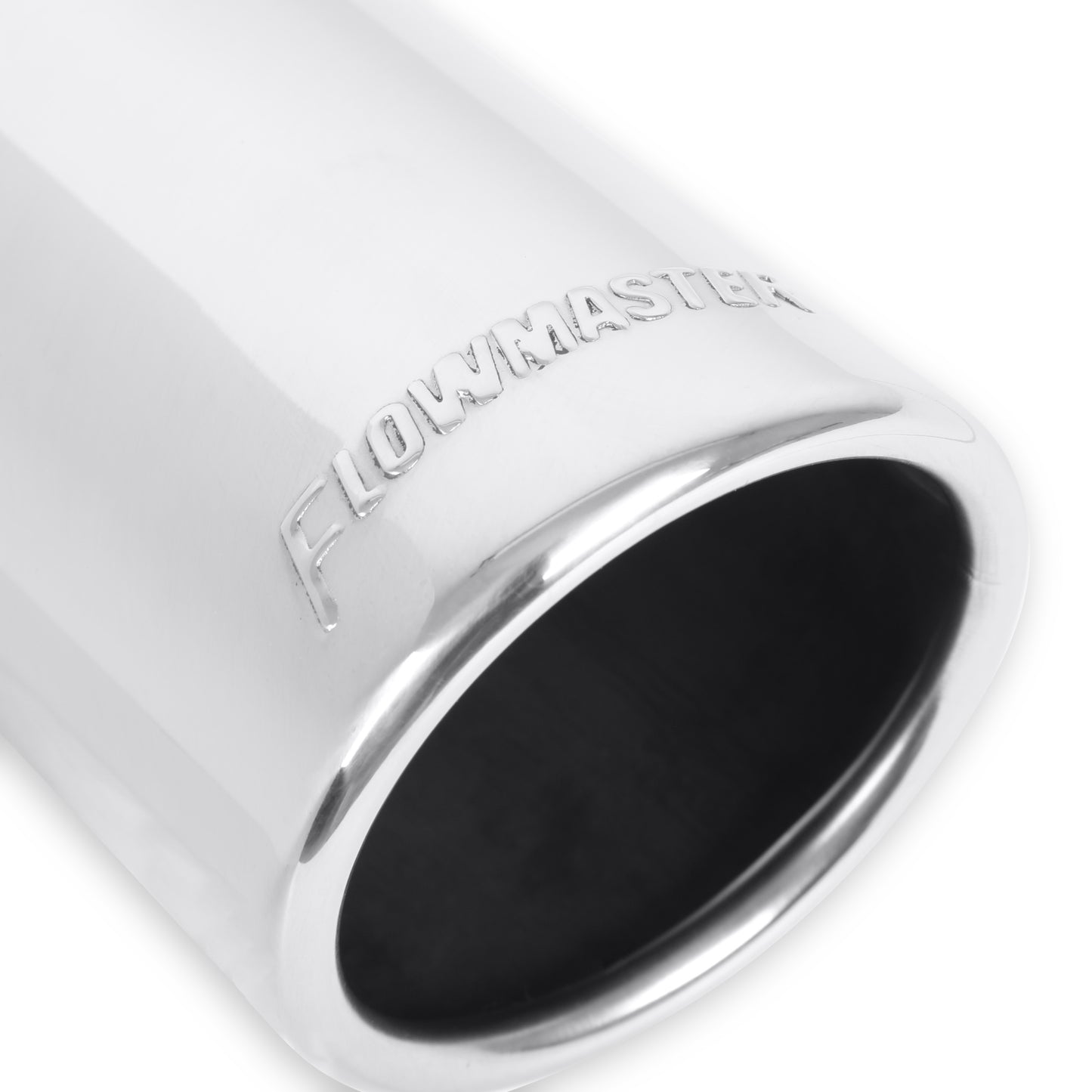 Exhaust Tip - 3.00 in. Rolled Angle Polished SS Fits 2.50 in. Tubing - clamp on by Flowmaster