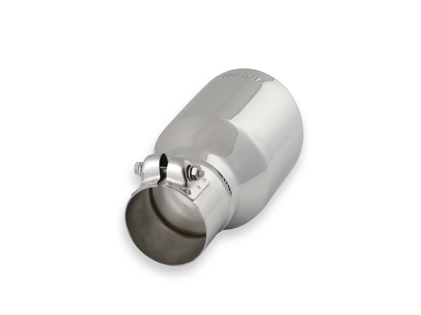 Exhaust Tip - 4.00 in. Rolled Angle Polished SS Fits 2.50 in. Tubing - clamp on by Flowmaster