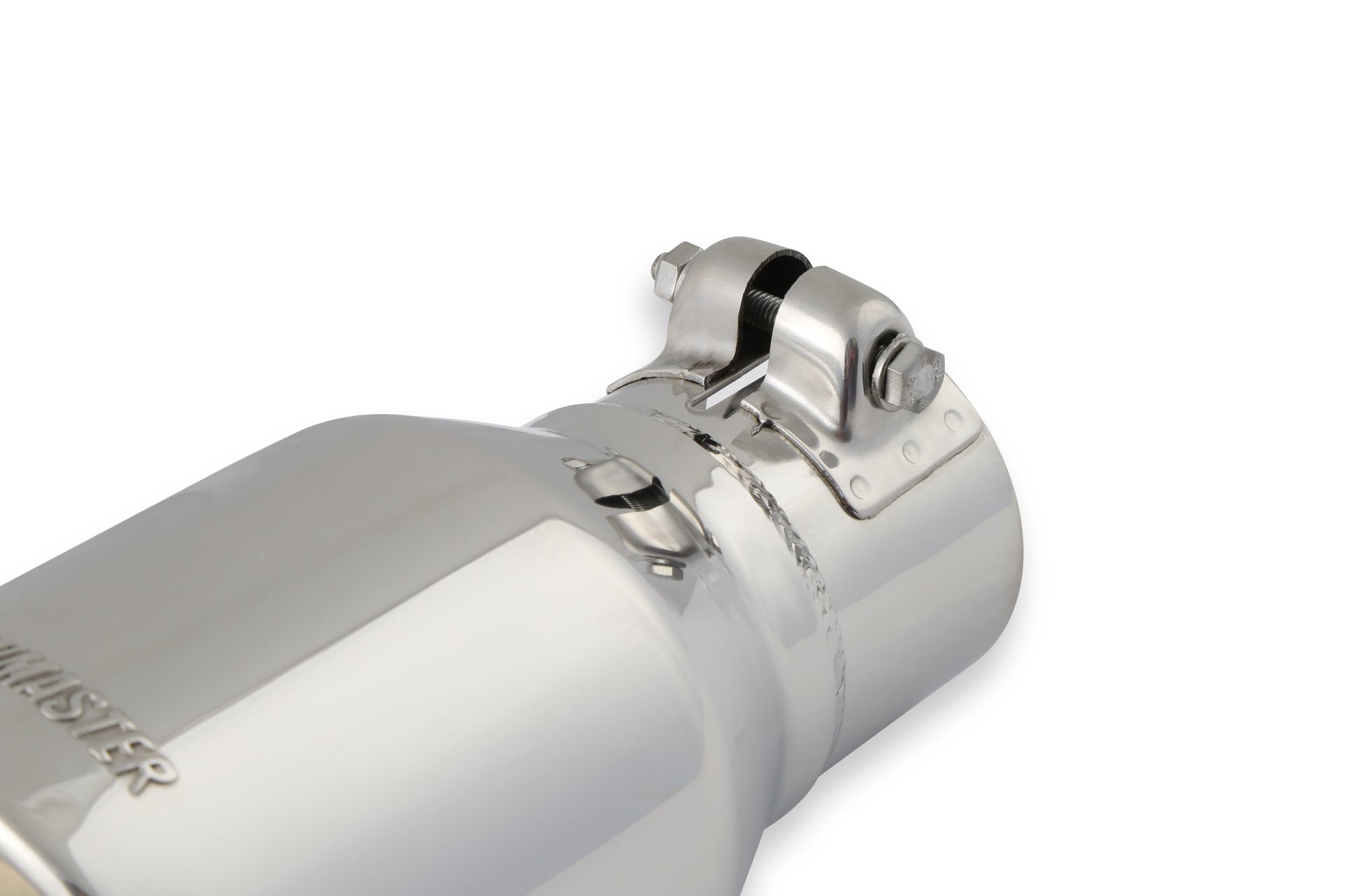 Exhaust Tip - 4.00 in. Rolled Angle Polished SS Fits 2.50 in. Tubing - clamp on by Flowmaster