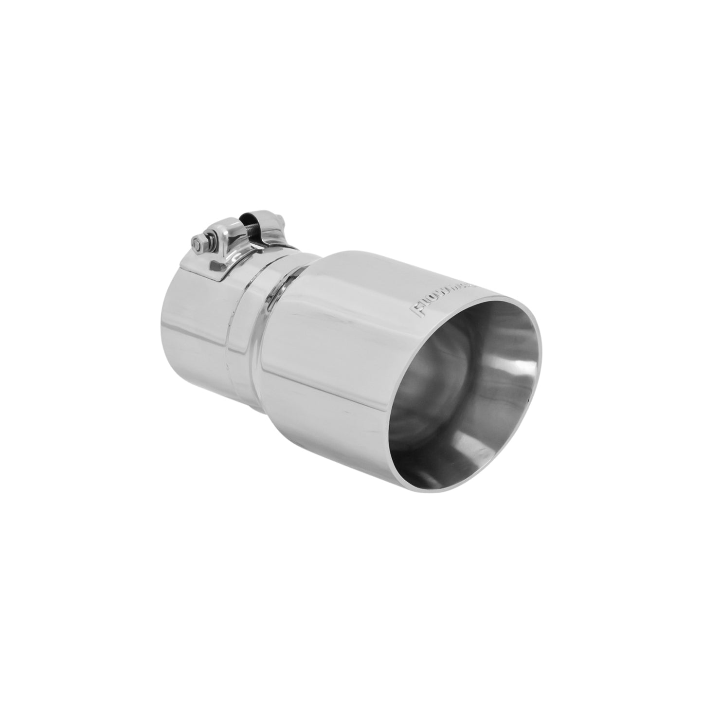 Exhaust Tip - 4.00 in. Angle Cut Polished SS Fits 3.00 in. Tubing - Clamp on by Flowmaster