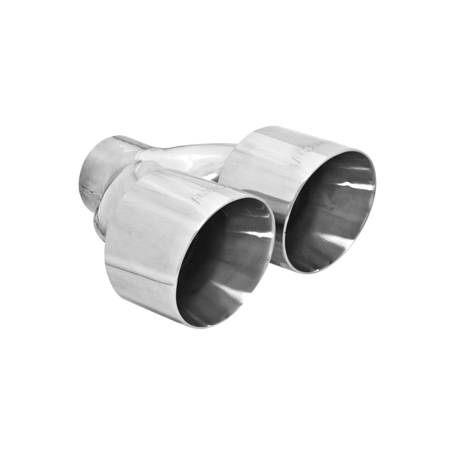Exhaust Tip - Dual 4.00 in. Angle Cut Polished SS Fits 2.50 in. Tubing - Weld on by Flowmaster