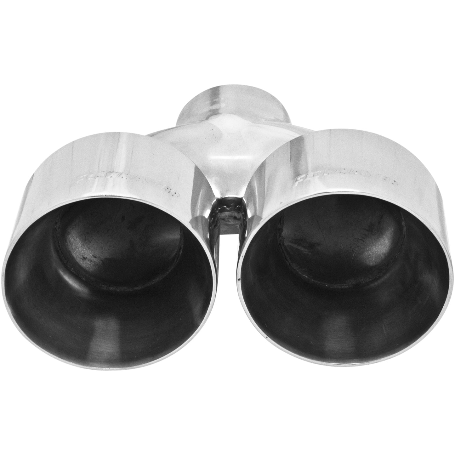 Exhaust Tip - Dual 4.00 in. Angle Cut Polished SS Fits 2.50 in. Tubing - Weld on by Flowmaster