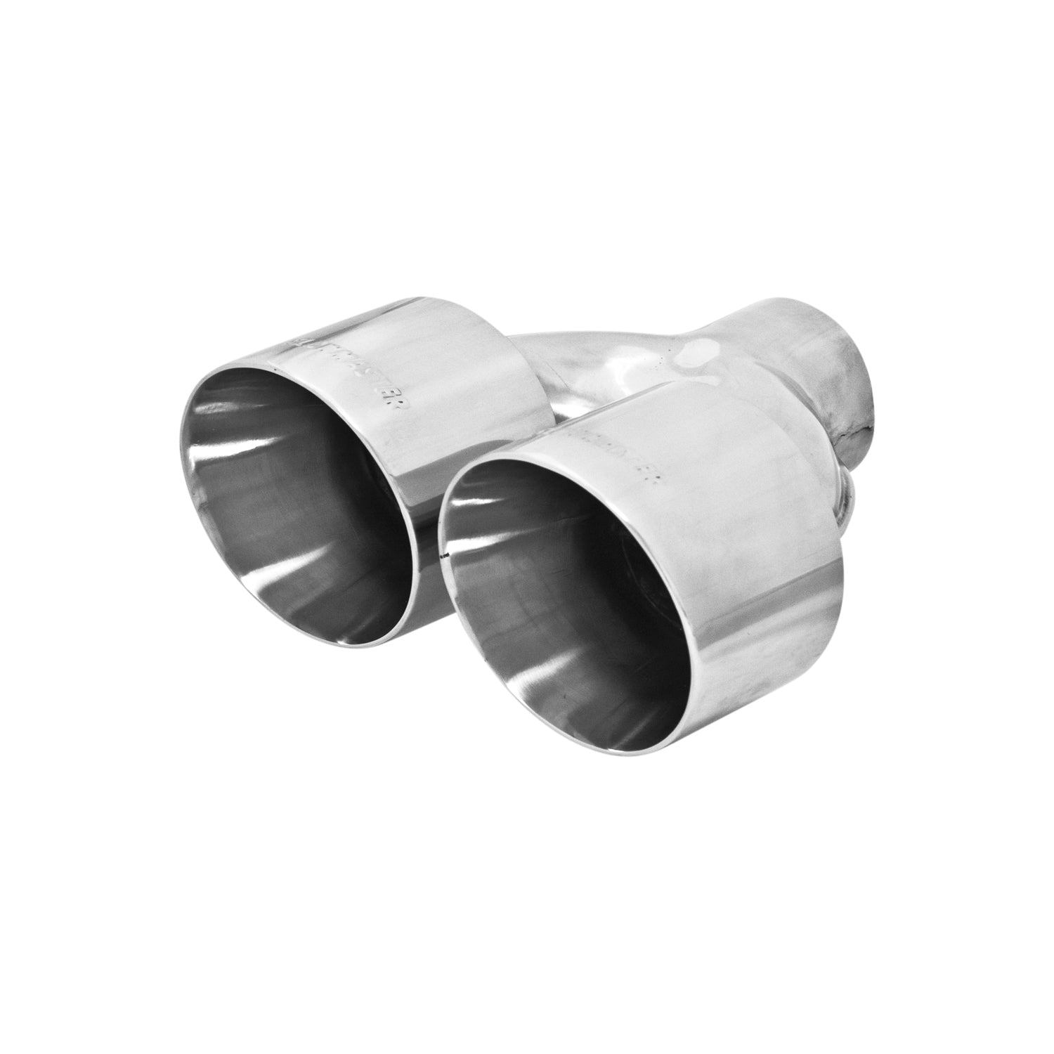 Exhaust Tip - Dual 4.00 in. Angle Cut Polished SS Fits 2.50 in. Tubing - Weld on by Flowmaster