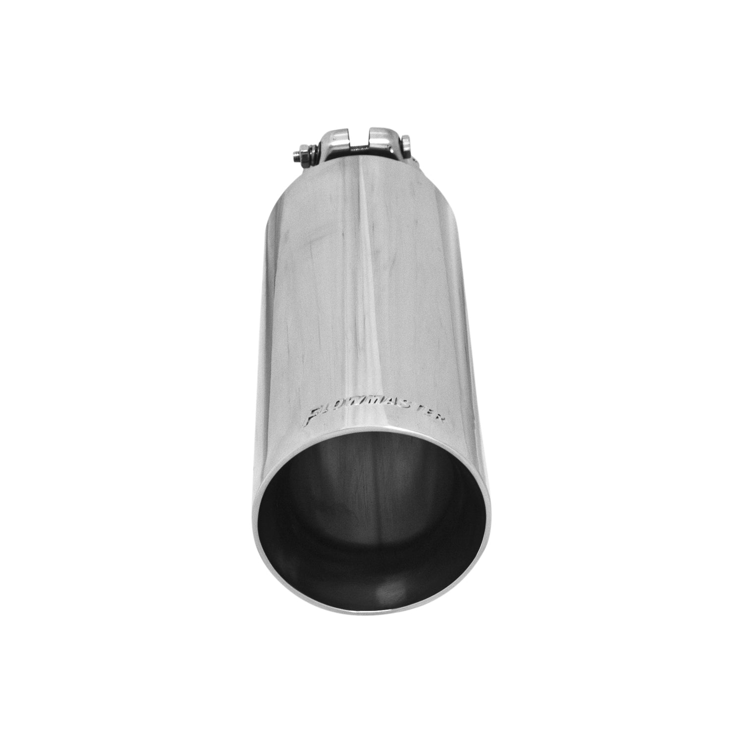 Exhaust Tip - 3.50 in. Angle Cut Polished SS Fits 2.50 in. Tubing - Clamp on by Flowmaster