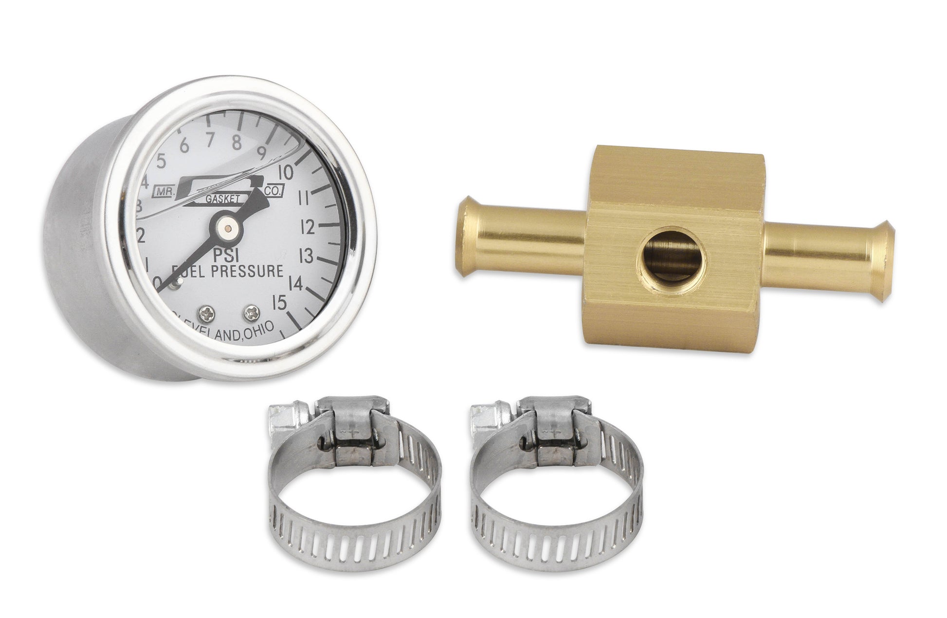 Mr. Gasket Fuel Block with 0-15 PSI Liquid Filled Fuel Pressure Gauge by Mr Gasket